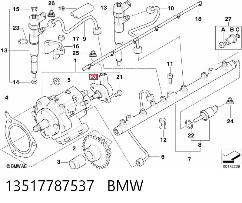 13517787537 BMW Клапан високого тиску
