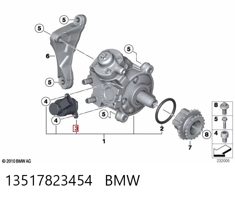 13517823454 BMW Клапан високого тиску