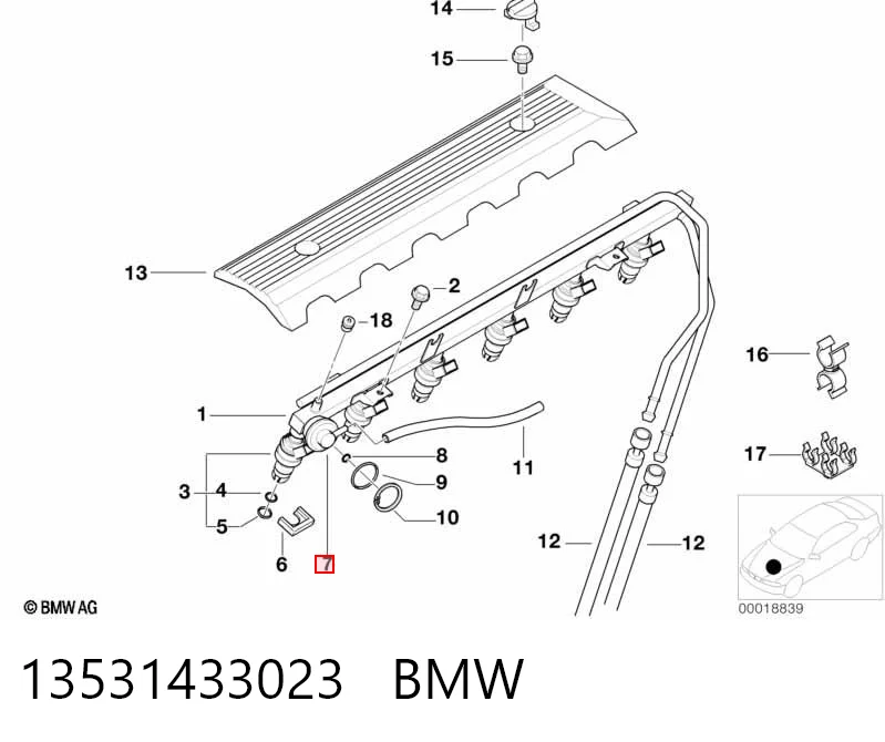 Регулятор тиску палива на BMW 7  E38