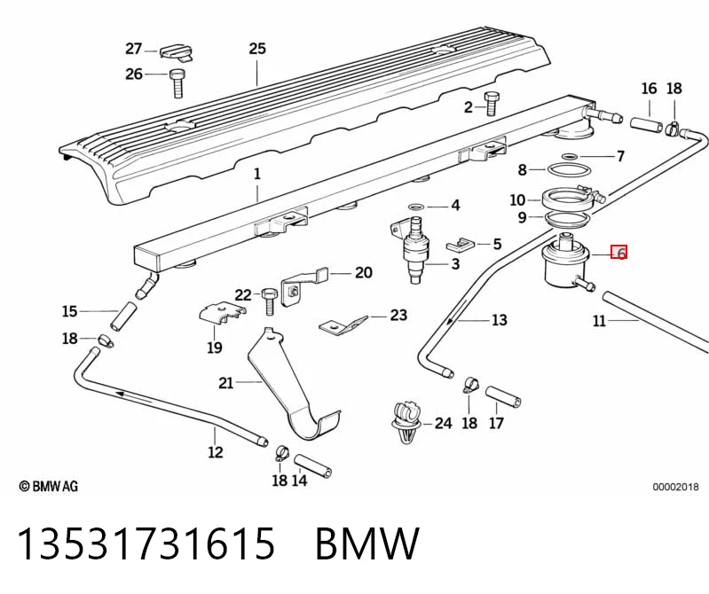 Купити Регулятор тиску палива BMW 5  E34