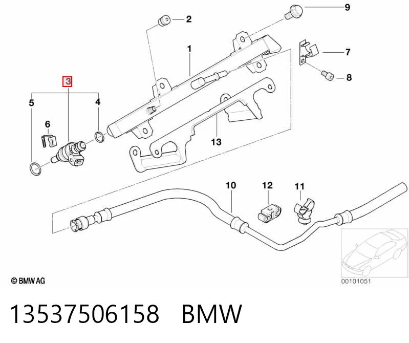 13537506158 BMW Форсунка вприску палива