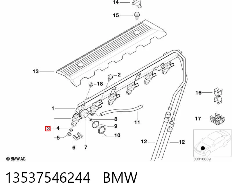 13537546244 BMW Форсунка вприску палива