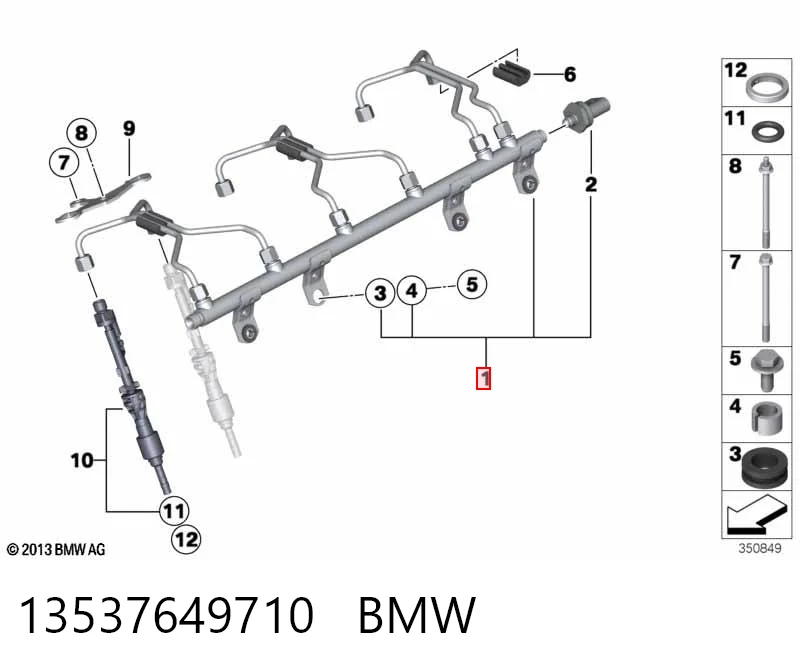 Рампа форсунок системи упорскування палива BMW 7649710 ціна, від 8.07 USD