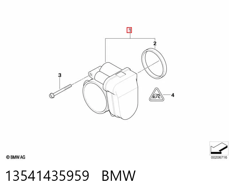 13541435959 BMW Дросільна заслінка в зборі