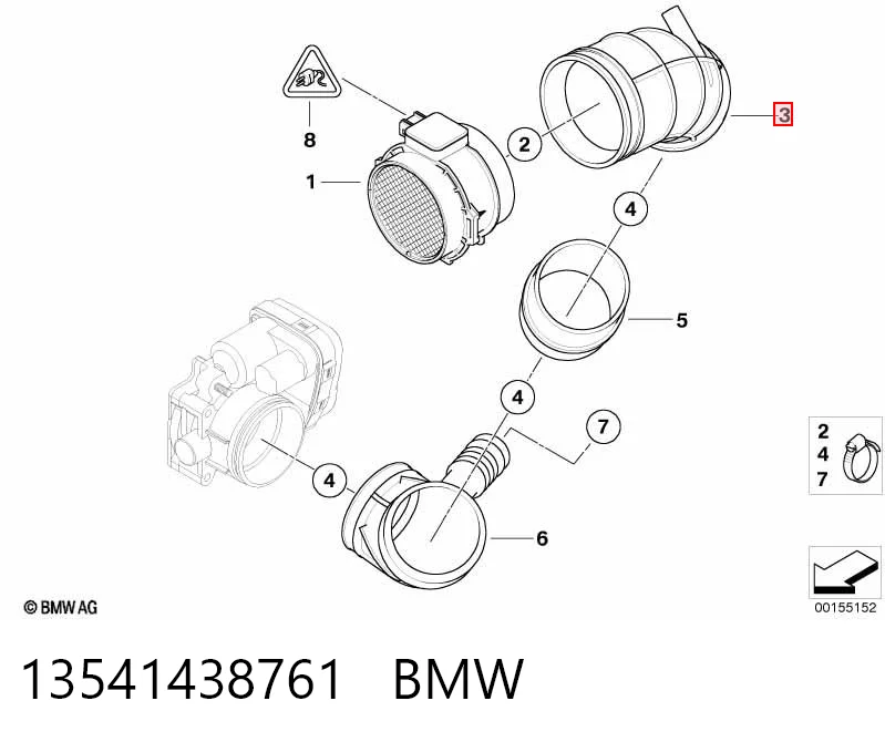 13541438761 BMW Гофра витратоміра повітря