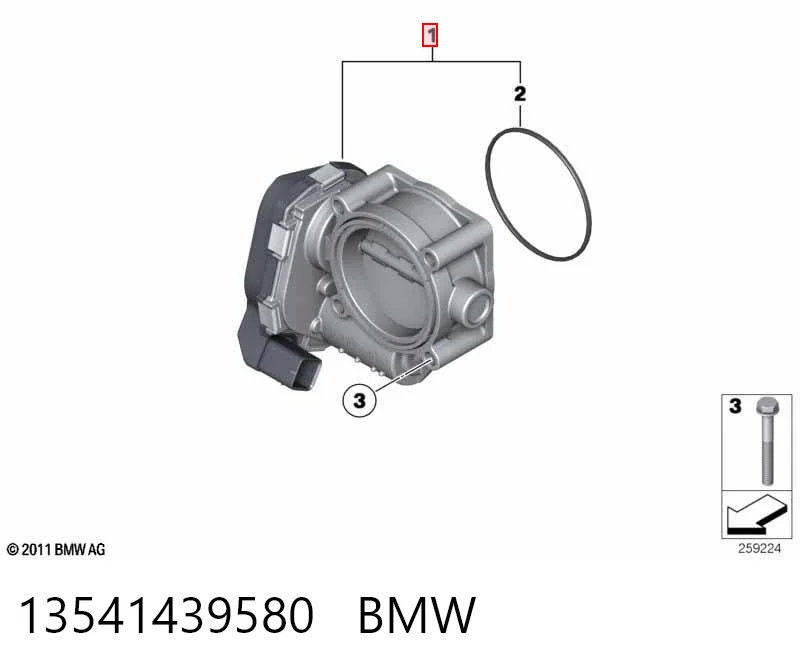 13541439580 BMW Дросільна заслінка в зборі