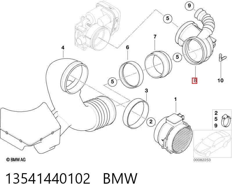 13541440102 BMW Патрубок повітряний, дросельної заслінки
