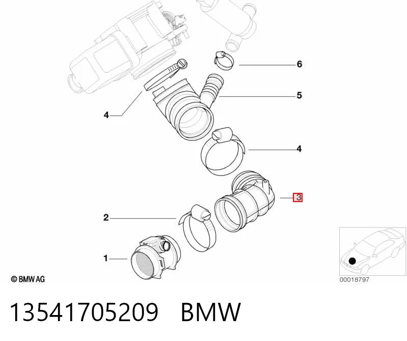 13541705209 BMW Гофра витратоміра повітря