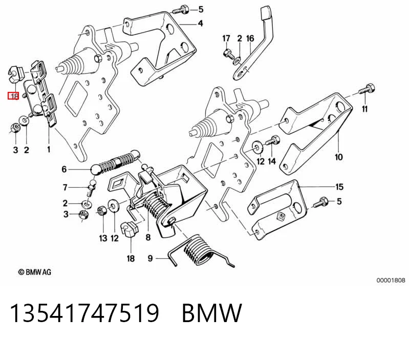 13541747519 BMW Опора троса педалі газу
