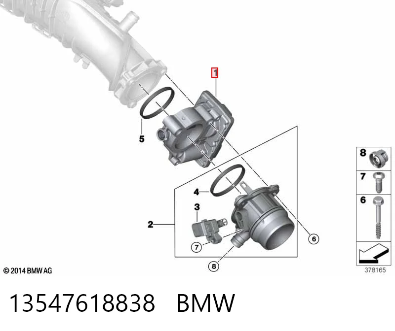 Дросільна заслінка в зборі на BMW X1  F48