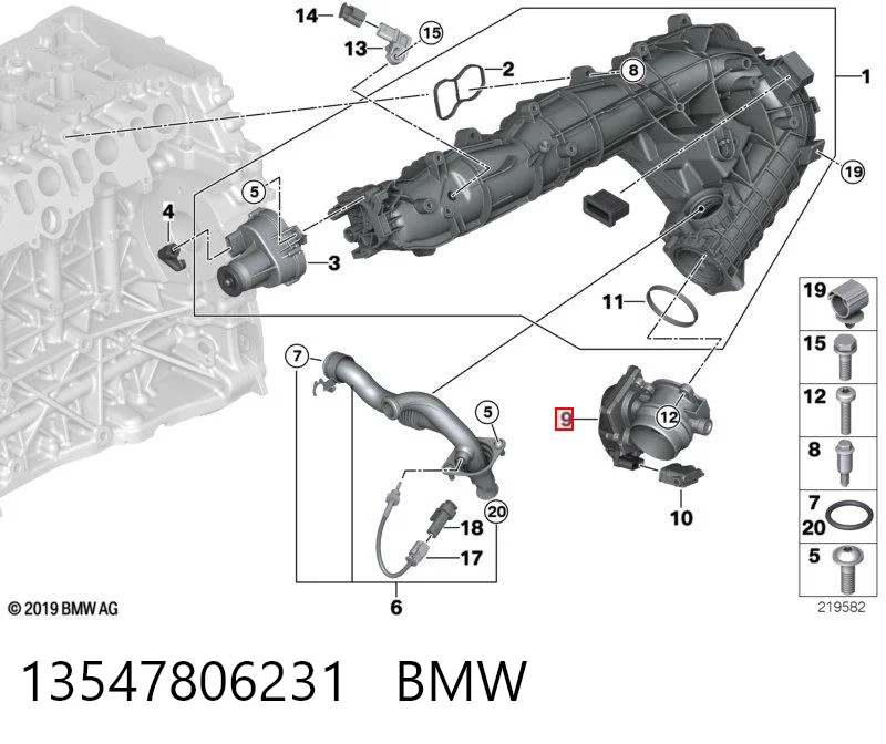 Блок дросельної заслінки BMW 7 седан (F01, F02, F03, F04) (2008 - 2015) ціна, від 154.48 USD