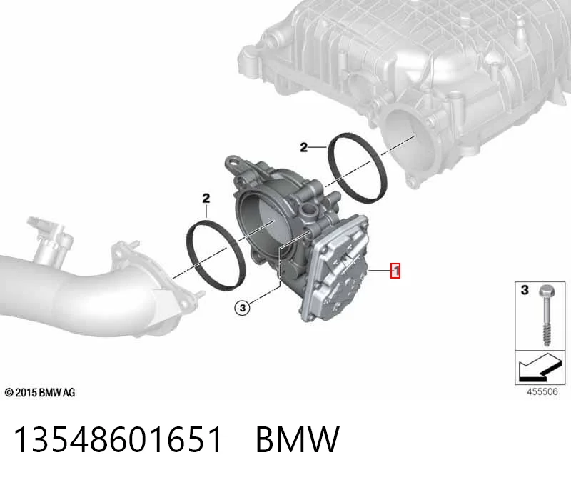 13548601651 BMW Дросільна заслінка в зборі