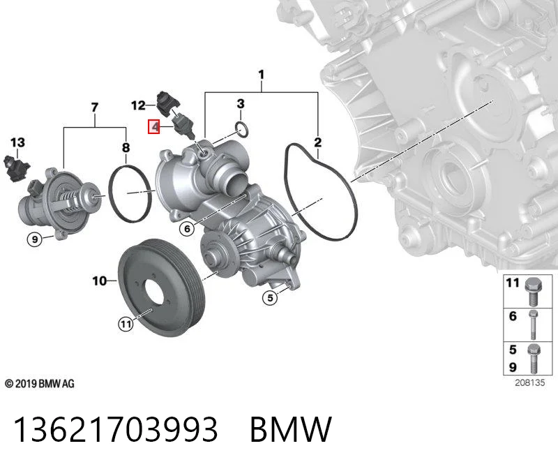 13621703993 BMW Покажчик температури охолоджуючої рідини