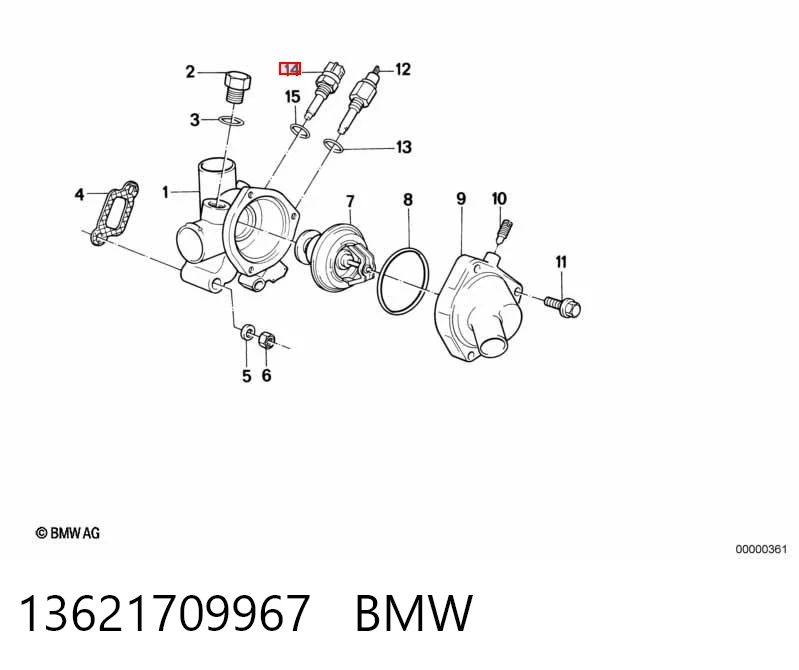 13621709967 BMW Покажчик температури охолоджуючої рідини
