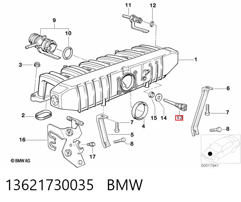 Датчик температури повітряної суміші BMW 5 седан (E34) (1987 - 1995) ціна, від 17.19 USD