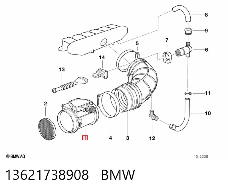 13621738908 BMW Датчик витрати повітря