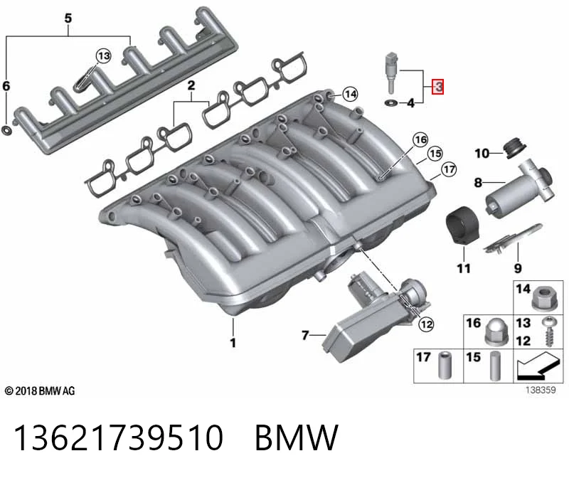 13621739510 BMW Датчик температури повітряної суміші