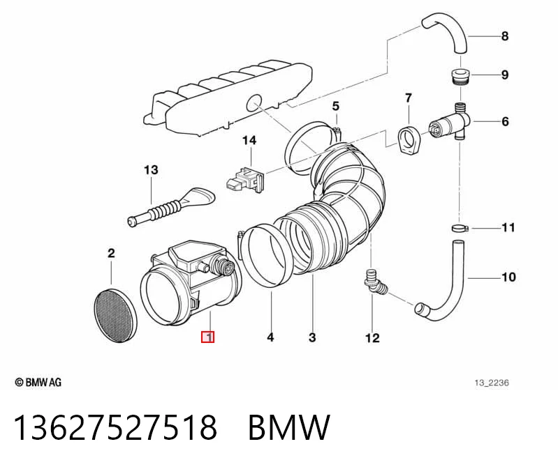 13627527518 BMW Датчик витрати повітря