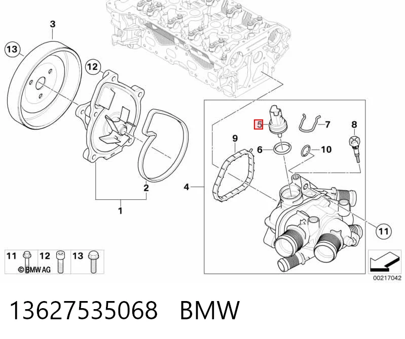 13627535068 BMW Покажчик температури охолоджуючої рідини