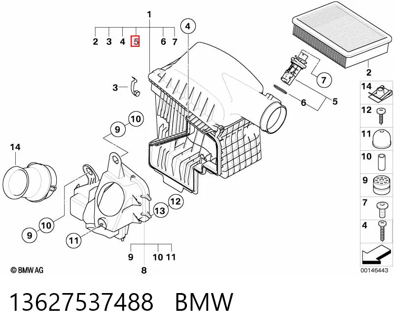 13627537488 BMW Датчик витрати повітря