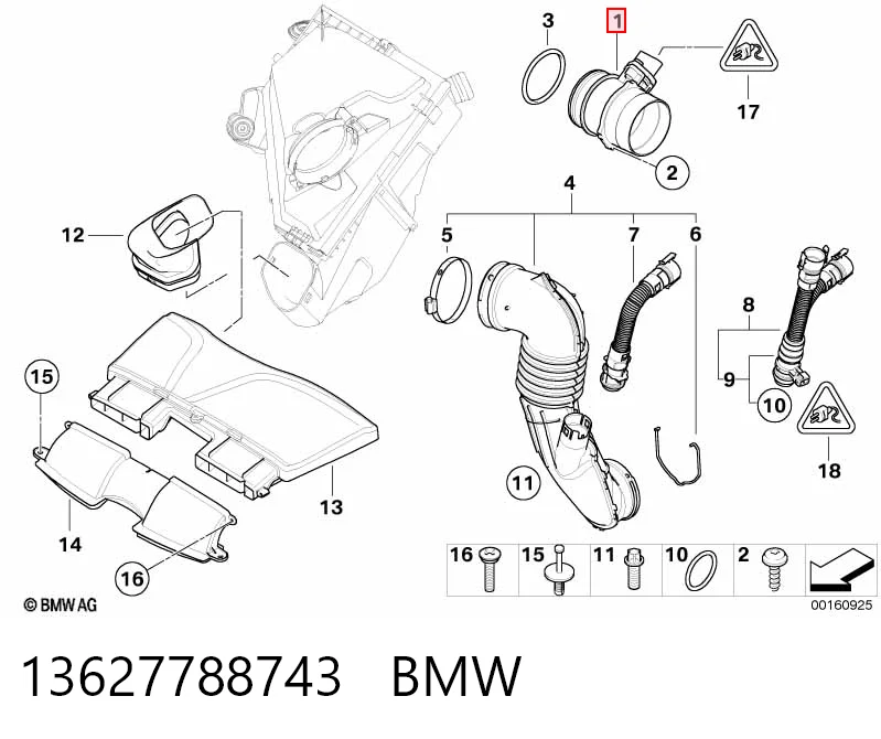 13627788743 BMW Датчик витрати повітря