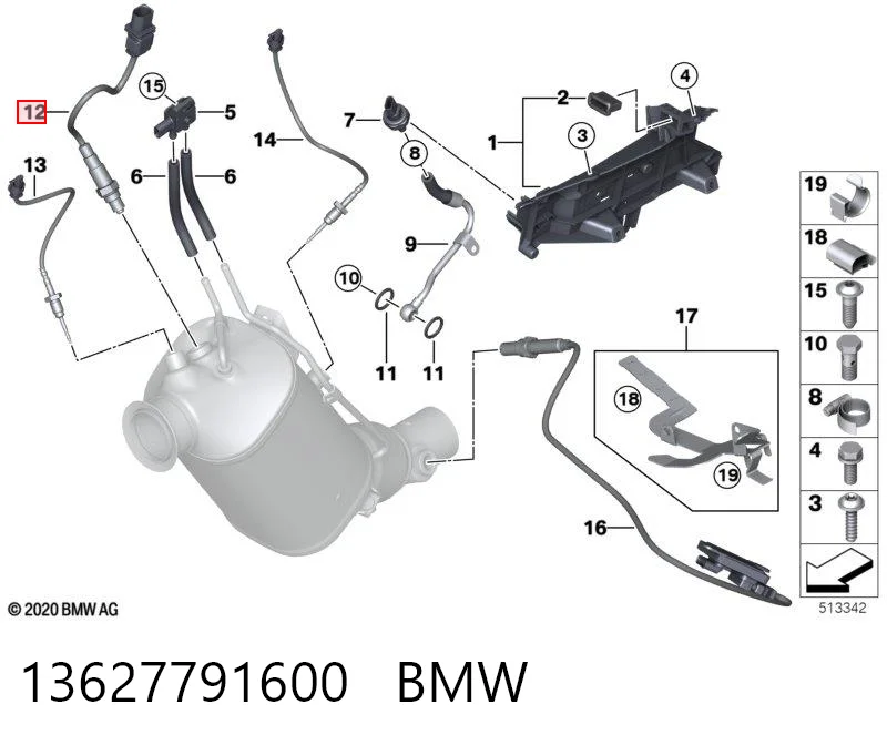 13627791600 BMW Лямбдазонд, датчик кисню до каталізатора