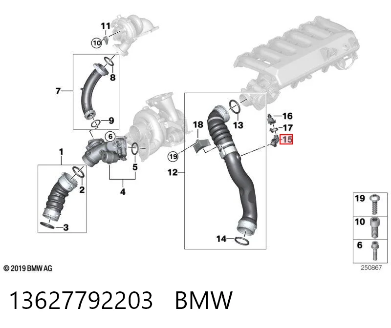 13627792203 BMW Датчик температури повітряної суміші