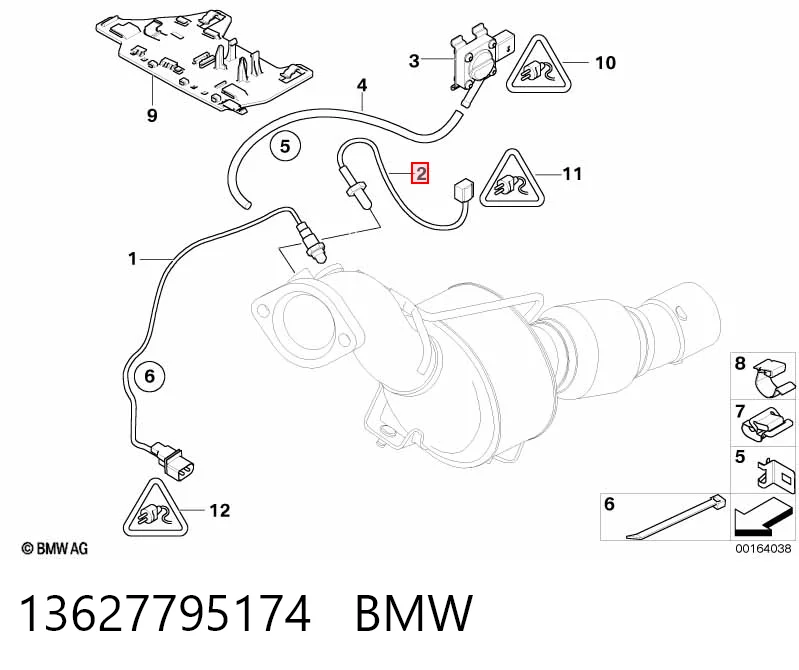 13627795174 BMW Датчик температури відпрацьованих газів (ВГ), до каталізатора