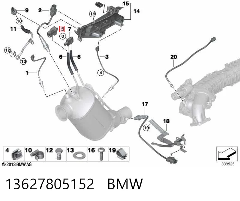 13627805152 BMW Датчик тиску вихлопних газів