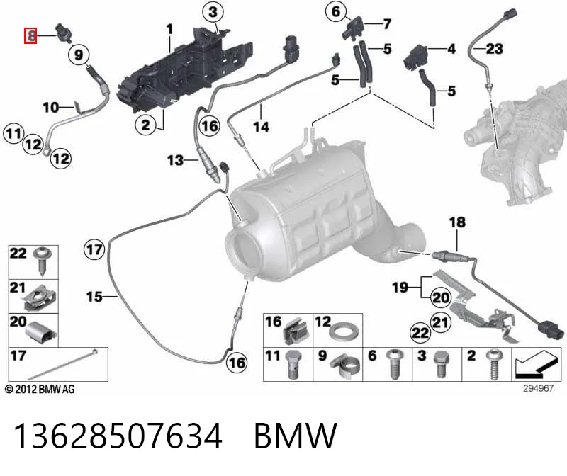 13628507634 BMW Датчик тиску вихлопних газів