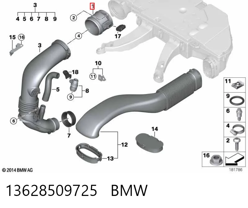 13628509725 BMW Датчик витрати повітря