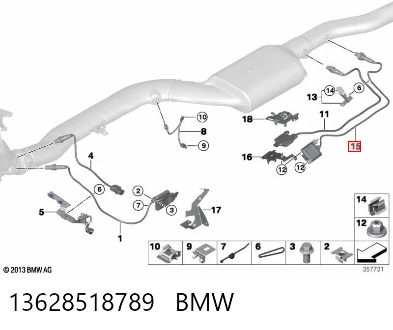 13628518789 BMW Датчик оксидів азоту NOX, задній