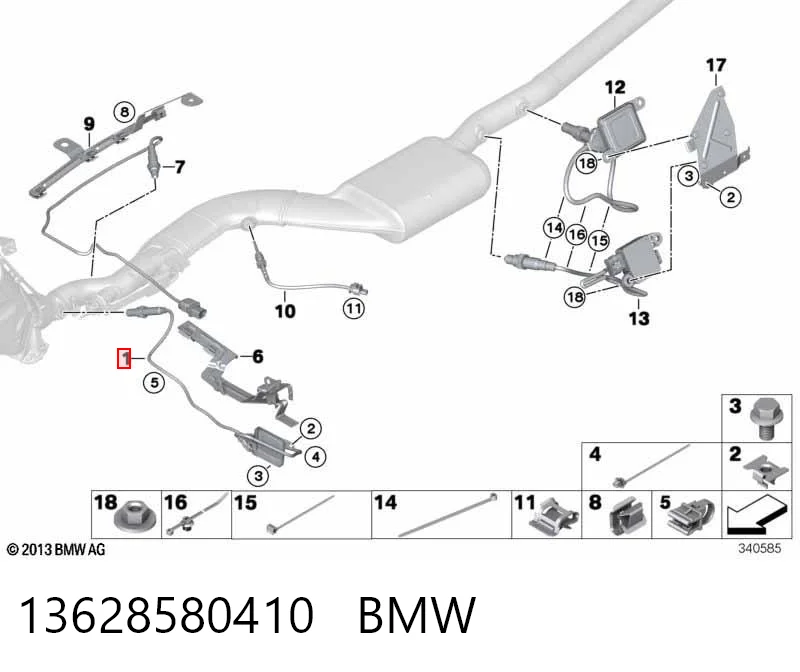 13628580410 BMW Датчик оксидів азоту NOX, передній