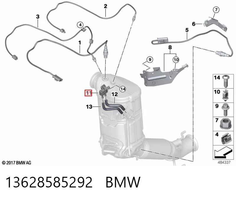 13628585292 BMW Датчик тиску вихлопних газів