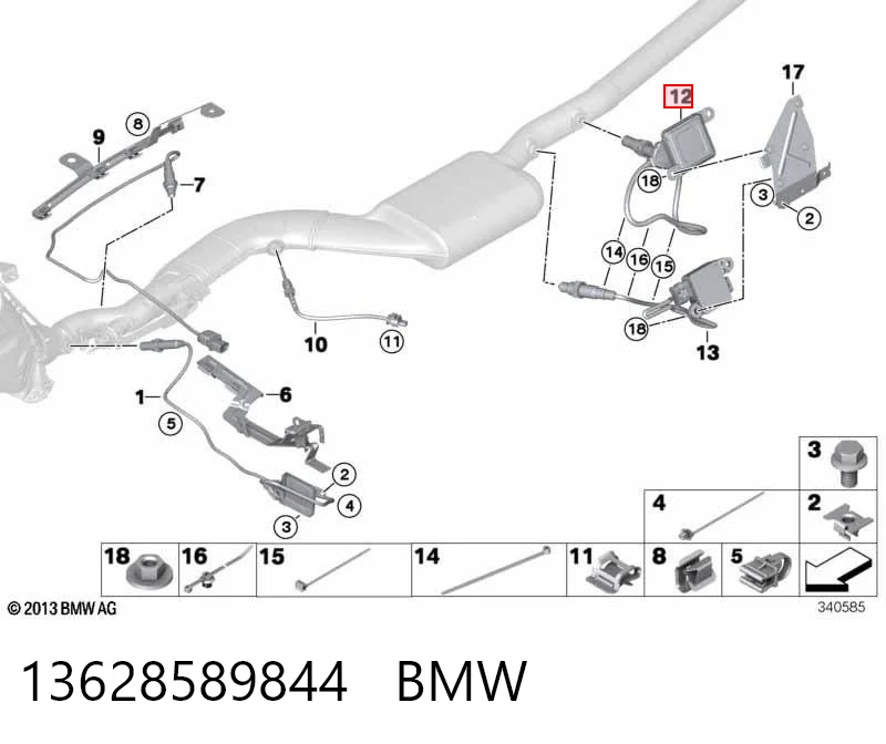 13628589844 BMW Датчик оксидів азоту NOX, задній