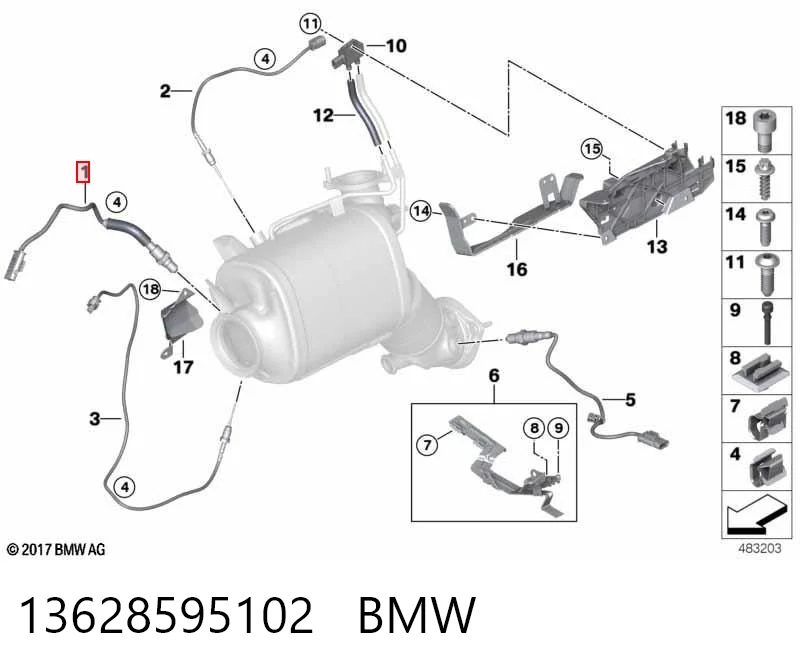 13628595102 BMW Лямбдазонд, датчик кисню до каталізатора