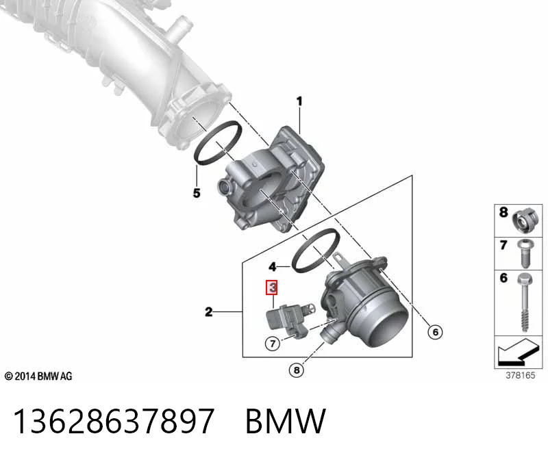 13628637897 BMW Датчик тиску наддуву турбіни
