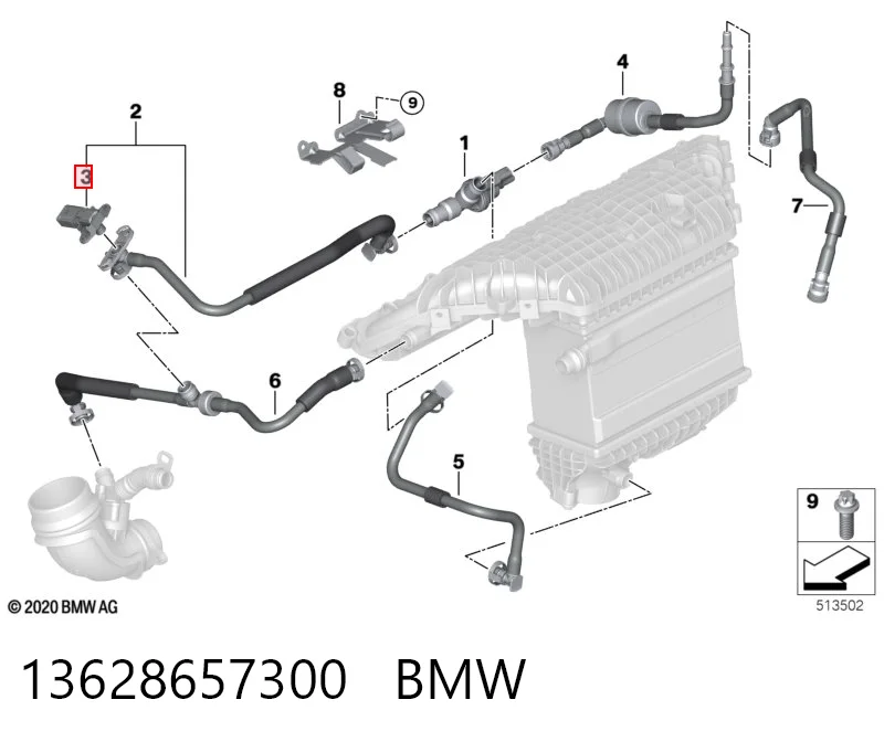 13628657300 BMW Датчик наддува