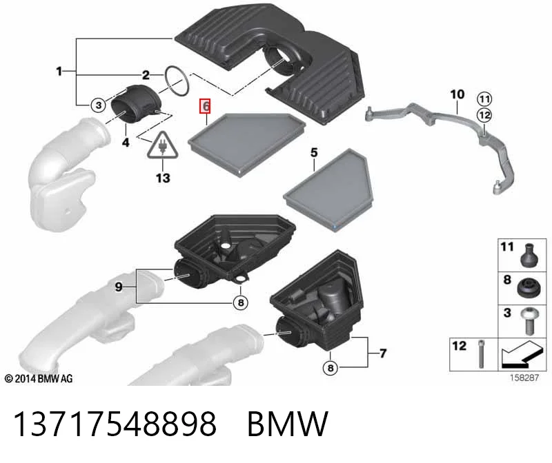 13717548898 BMW Повітряний фільтр двигуна