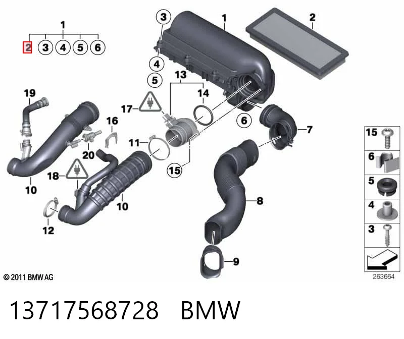 13717568728 BMW Повітряний фільтр двигуна