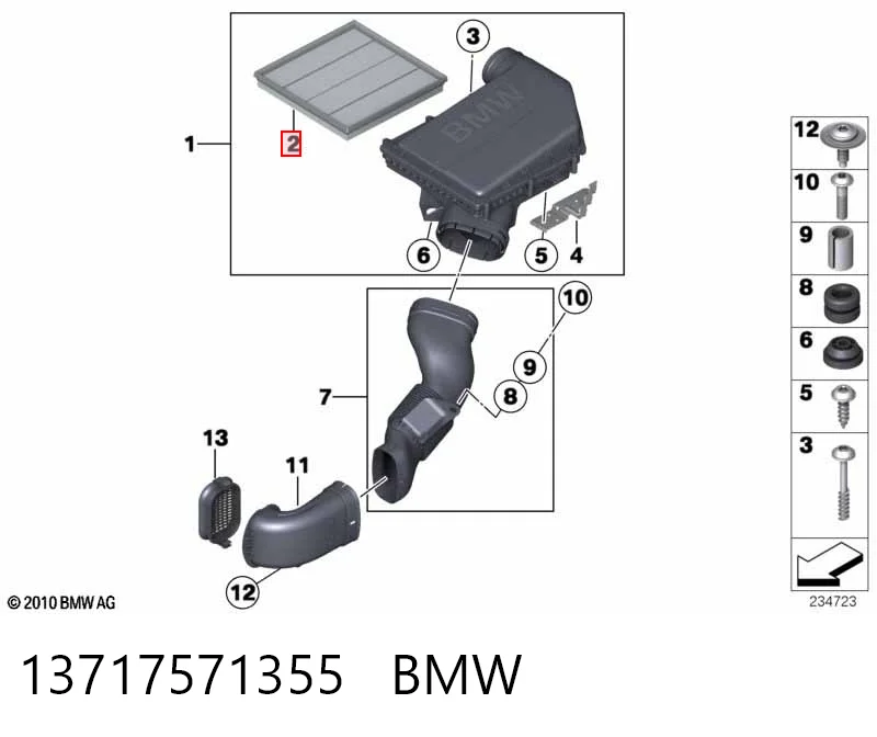 13717571355 BMW Повітряний фільтр двигуна