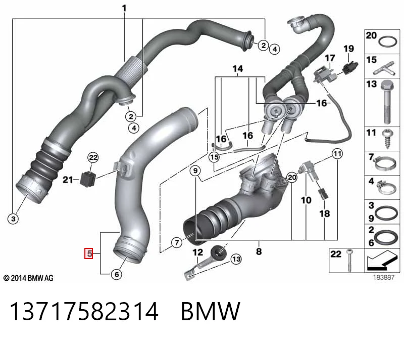13717582314 BMW Трубка, що нагнітається