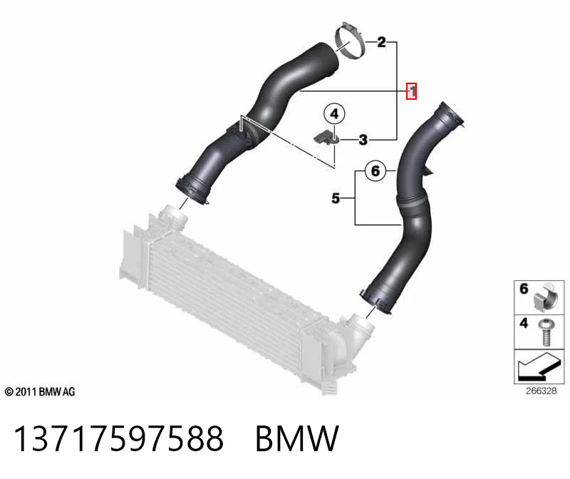 13717597588 BMW Трубка, що нагнітається