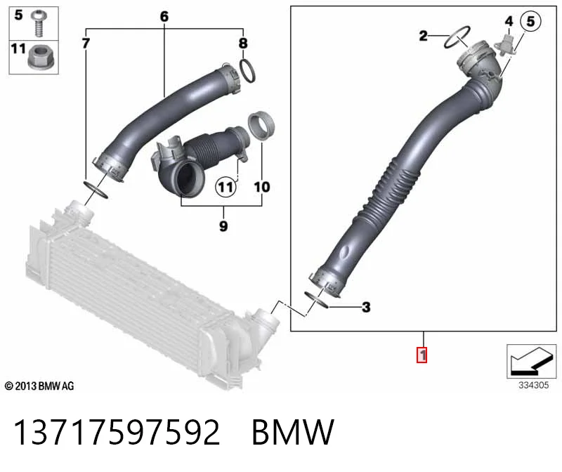13717597592 BMW Трубка, що нагнітається