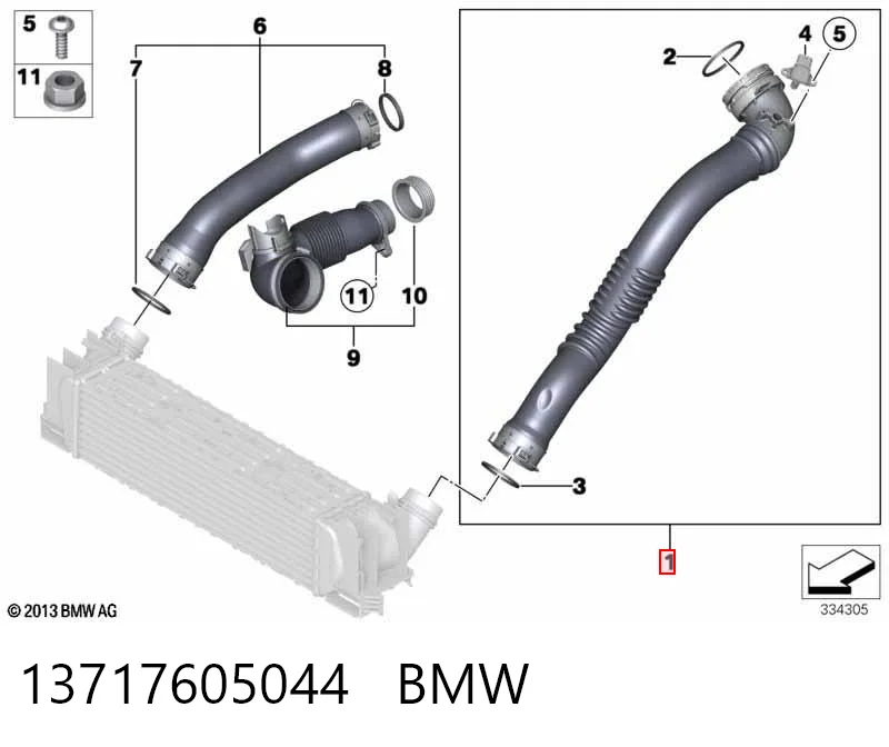 13717605044 BMW Шланг/патрубок интеркуллера
