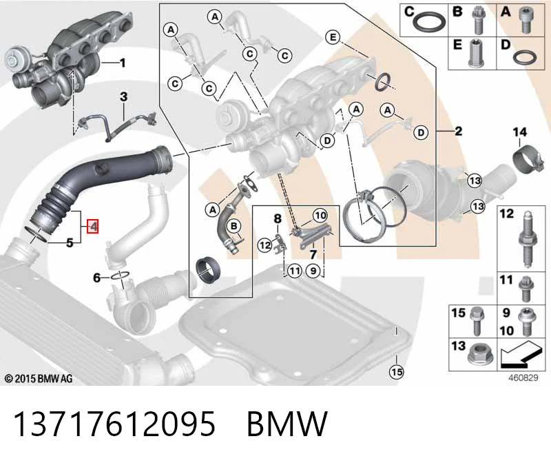 13717612095 BMW Шланг/патрубок интеркуллера