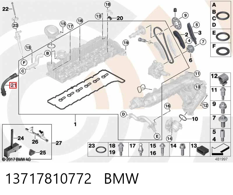 13717810772 BMW Шланг повітряний вентиляції картера