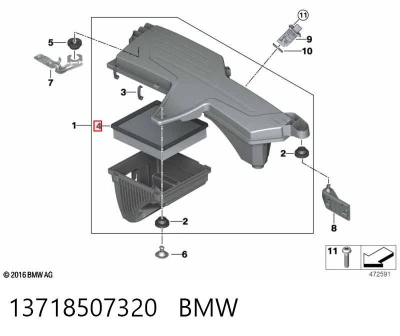 13718507320 BMW Повітряний фільтр двигуна