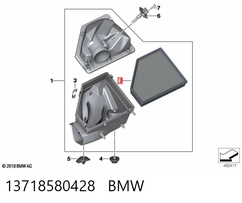 13718580428 BMW Повітряний фільтр двигуна