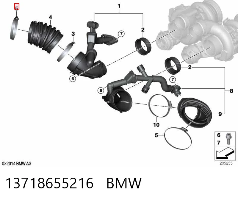 13718655216 BMW Прокладка турбіни нагнітаючого повітря, прийом